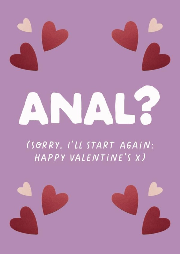 Rude Valentine's Day Card - Anal? created by The Buddy Fernandez Card Co.