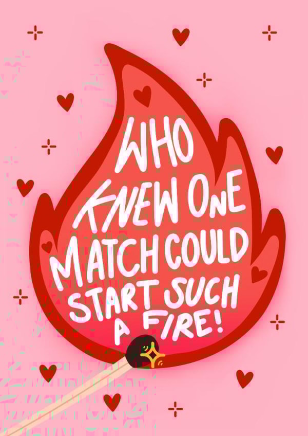 Cute Valentine's Day Card - One Match - Fire created by Kamiya Chirodian