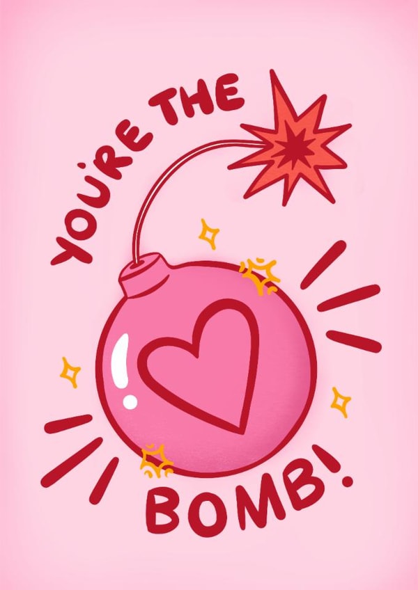 Cute Valentine's Day Card - You're The Bomb - Heart created by Kamiya Chirodian