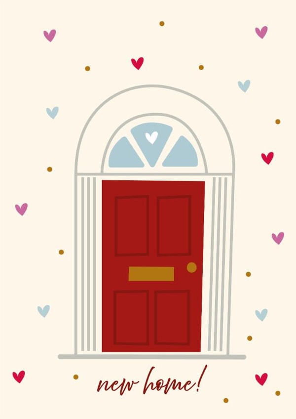 Cute New Home Card - Door - Hearts created by Jazmyn Young