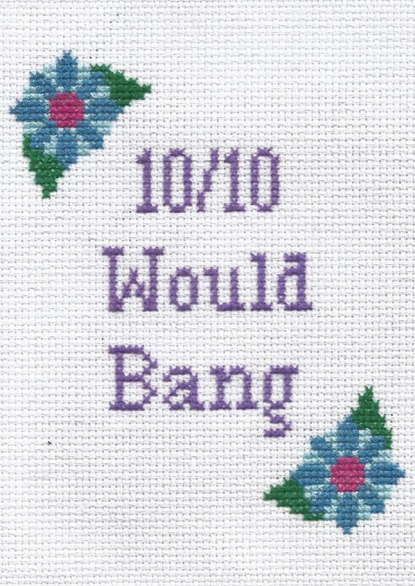 Fun Anniversary Card - Cross Stitch - 10/10 Would Bang created by You've Got Thread On You
