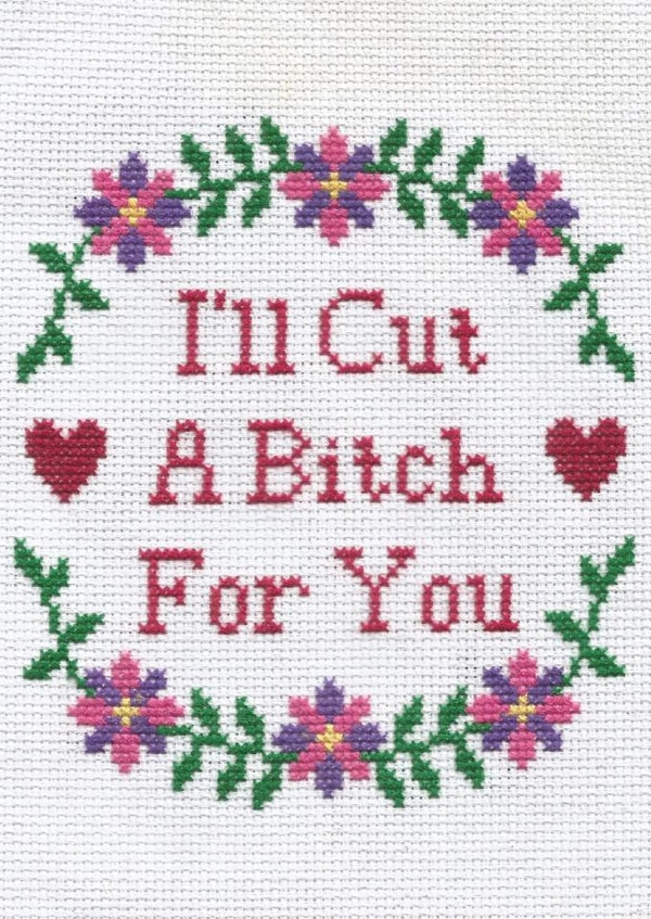 Funny Anniversary - Cross Stitch - Cut A Bitch created by You've Got Thread On You