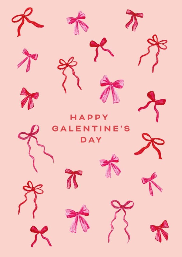 Cute Valentine's Day Card - Happy Galentine's Day - Bows created by Katie Hannah