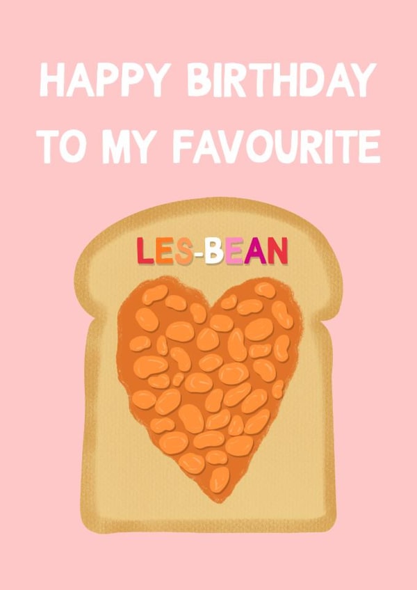 Cute Birthday Card - Favourite Les-Bean - For LGBTQ+ created by Ohh Clementine