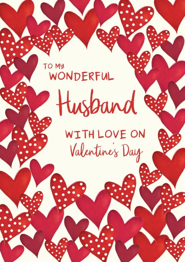 Classic Valentine's Day Card - For Husband - Hearts created by The Boy and the Bear