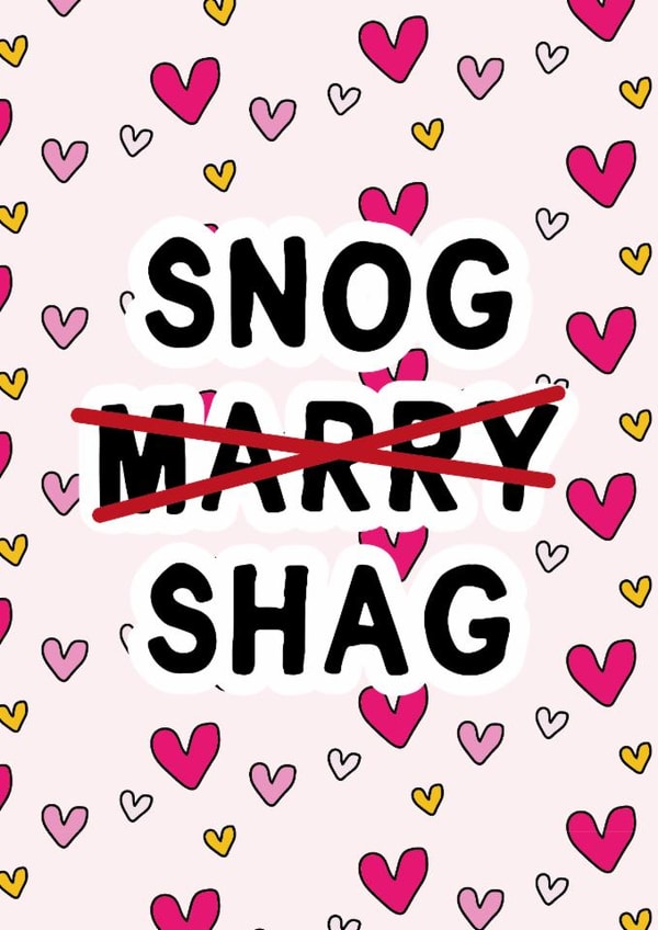 Fun Valentine's Day/Anniversary Card - Snog Marry Shag - Hearts created by Gem Draws Stuff