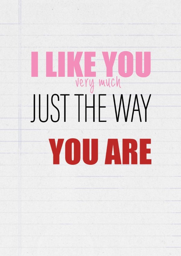 Fun Valentine's Day Card - Bridget Jones - I Like You Very Much created by Little Mono