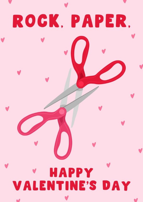 Cheeky Valentine's Day Card - For Her - Scissors created by Pink Peach Cards