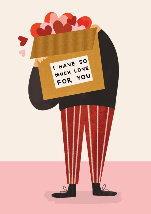 Cute Valentine's Day Card - Box of Hearts - So Much Love For You created by AbiGoLucky