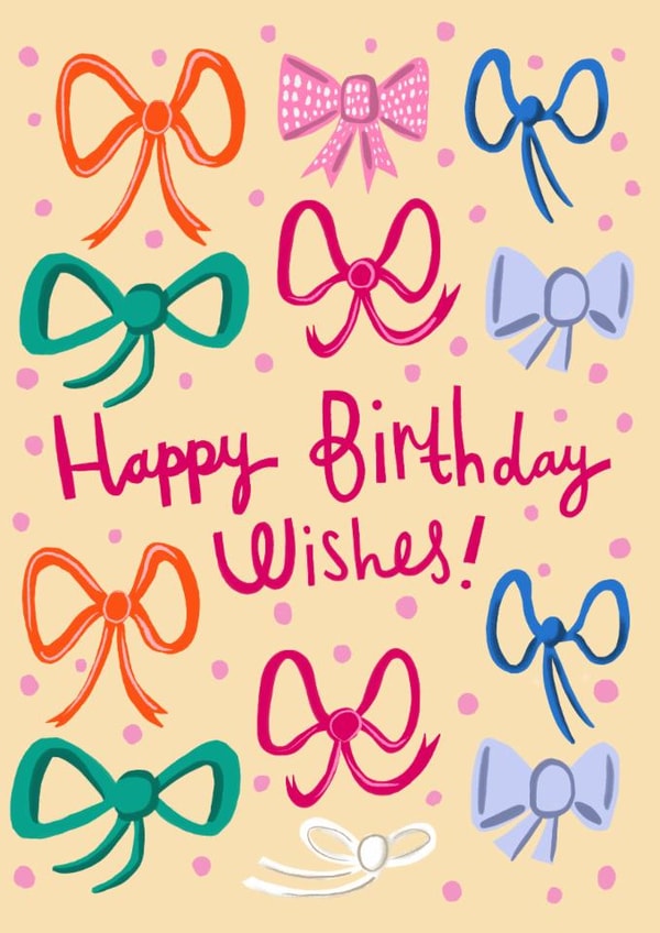 Cute Birthday Card - Bows - Ribbons created by @AimeeStevens.Design