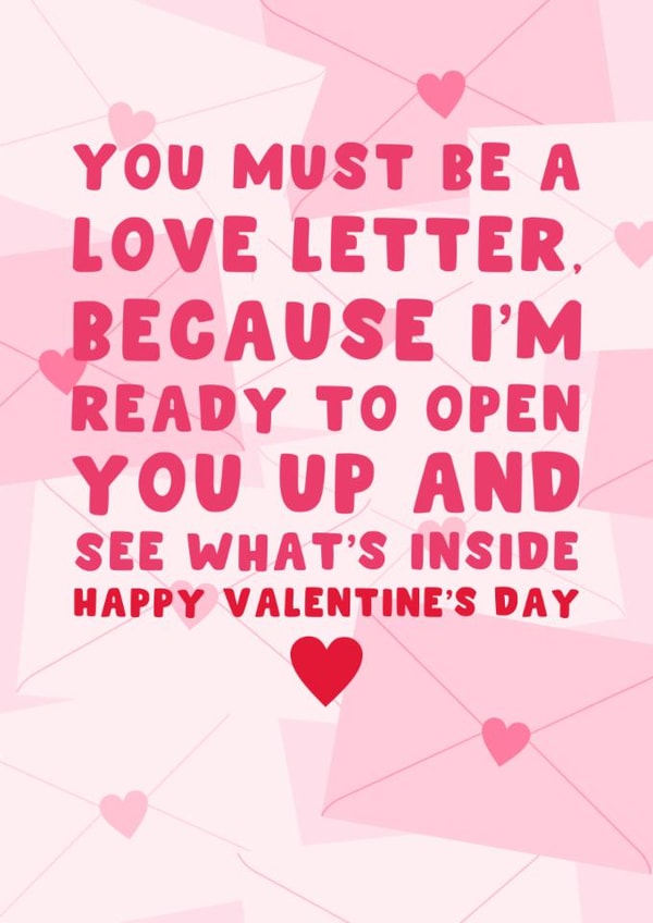Naughty Valentine's Day Card - You Must Be A Love Letter - Hearts created by Pink Peach Cards