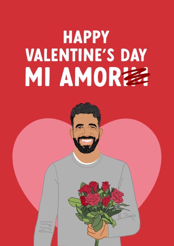 Funny Valentine's Day Card - For Football Lover - Ruben Amorim - Mi Amore created by The Cake Thief