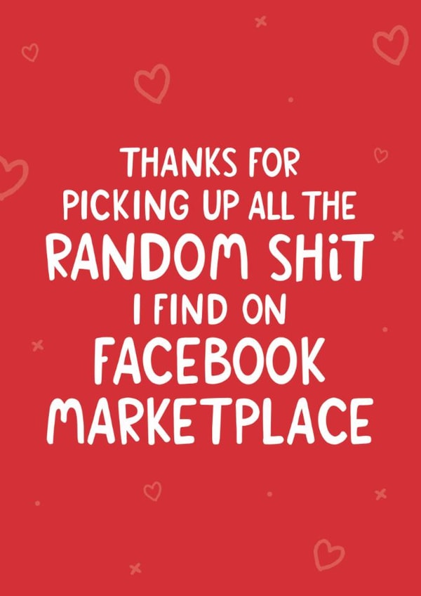 Funny Valentine's Day Card - Facebook Marketplace - Hearts created by The Cake Thief