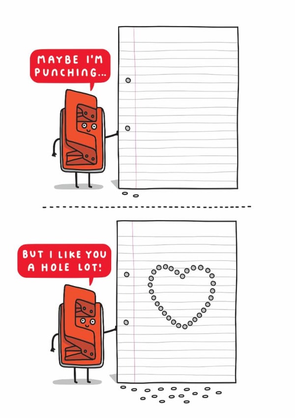 Funny Valentine's Card - Maybe I'm Punching... But I Like You A Hole Lot! created by mungo and shoddy