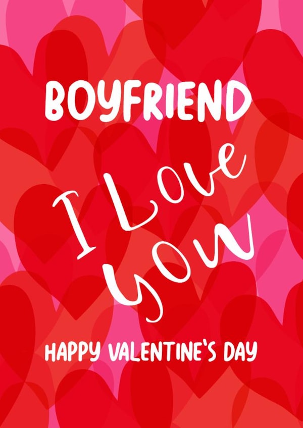 Classic Valentine's Day Card - Boyfriend - I Love You created by Geordies Love Gin