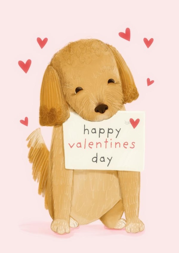 Cute Valentine's Day Card - Puppy Dog created by Sian Moore Illustration