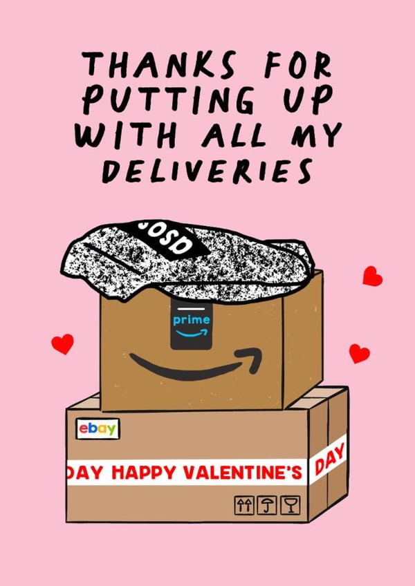 Funny Valentine's Day Card - Online Shopping Deliveries created by Of Life & Lemons Ltd.