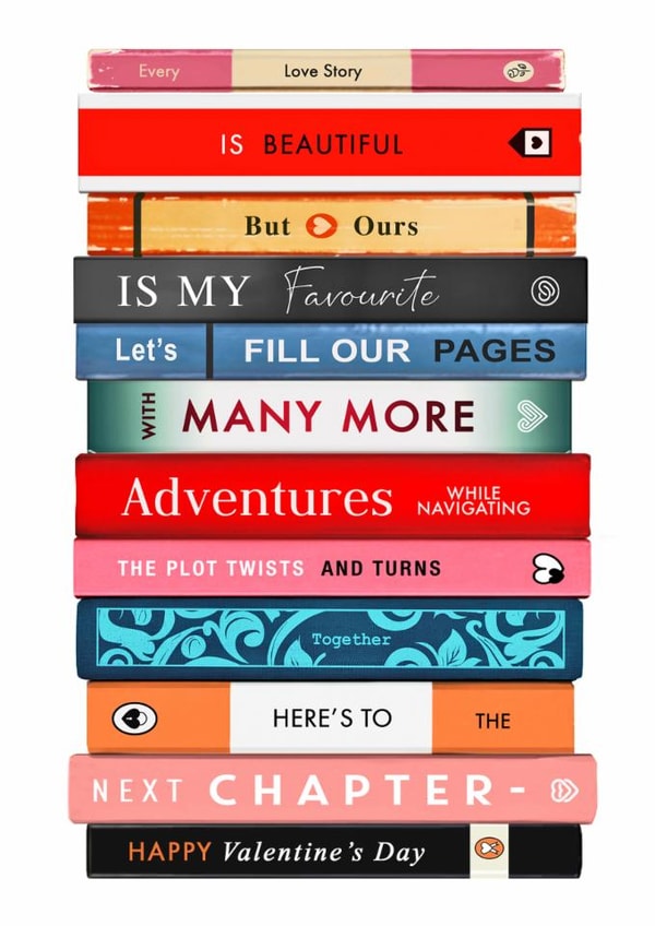 Book Themed Valentine's Day Card For Partner created by Of Life & Lemons Ltd.