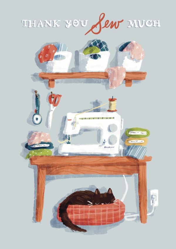 Cute Thank You Card - Sewing created by Julep and Trubbs