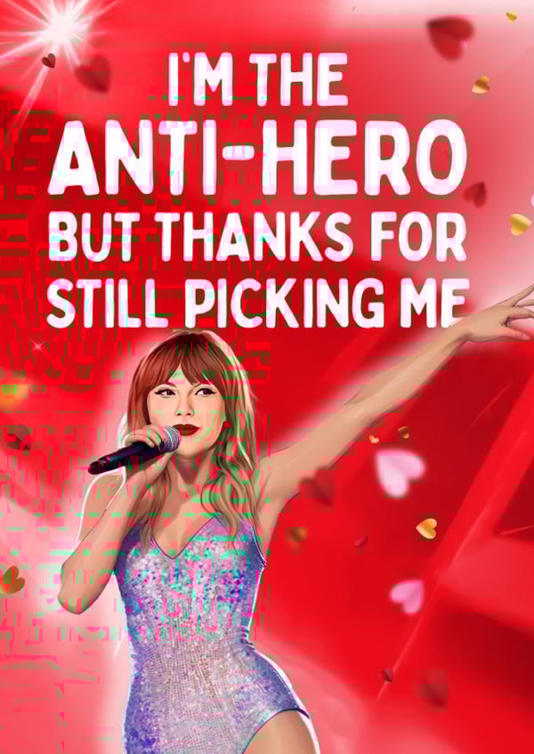 Fun Valentine's Day Card - Taylor Swift - Anti-Hero created by Mrs Best Paper Co.