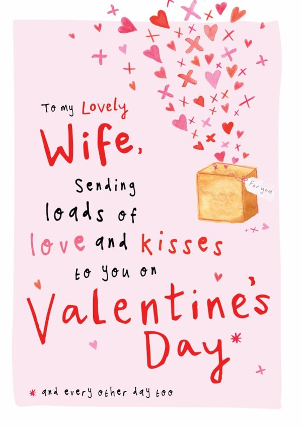 Cute Valentine's Day Card Lovely Wife created by Bow & Bell