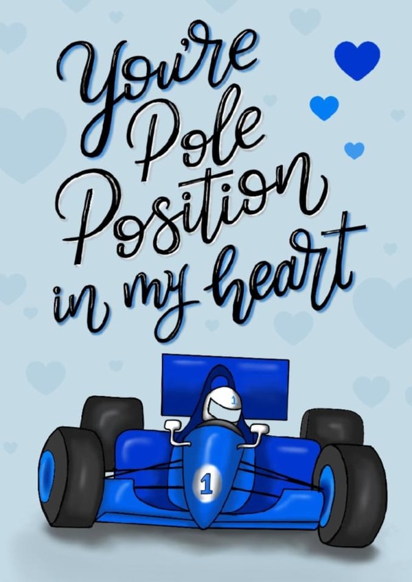 Cute Valentine's Day Card - Pole Position - Driving created by Lettering By LiMaMo