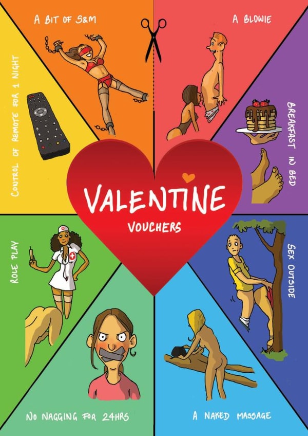 Rude Valentine's Day Card - Sexy Vouchers created by Bryony Jackson Walters