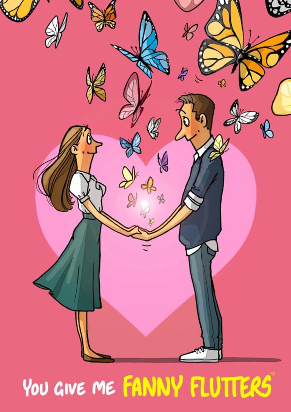 Funny Valentine's Day Card - Fanny Flutters created by Bryony Jackson Walters