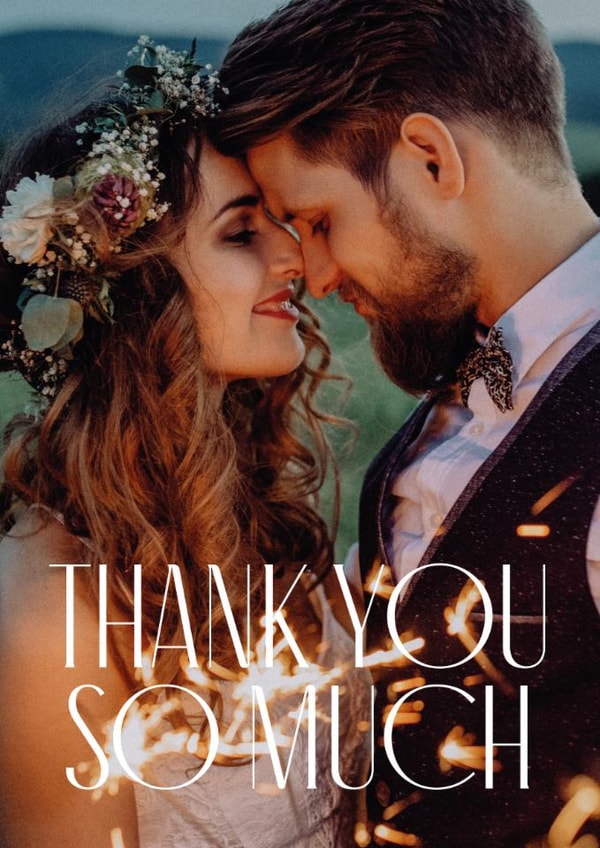 Modern Wedding Card - Thank You So Much - Typography created by Owl and Toad