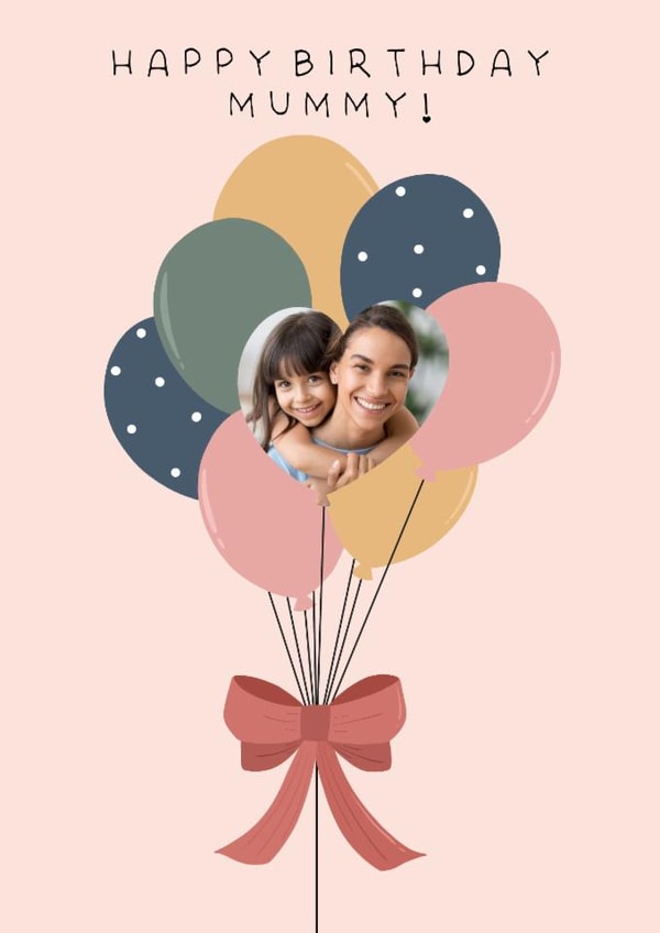 Cute Birthday Card - For Mummy - Balloons created by Little Prints Fred Designs