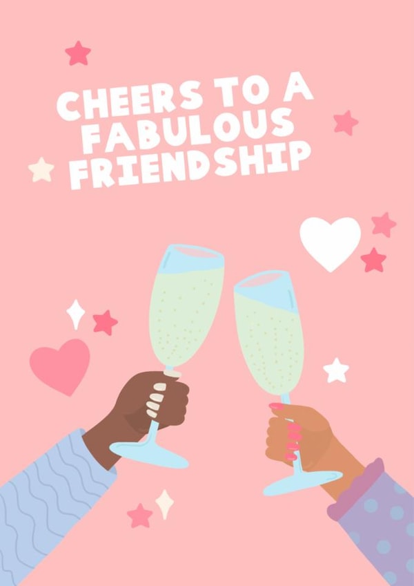 Cute Love & Friendship Card - For Her - Cheers created by This Gal Designs
