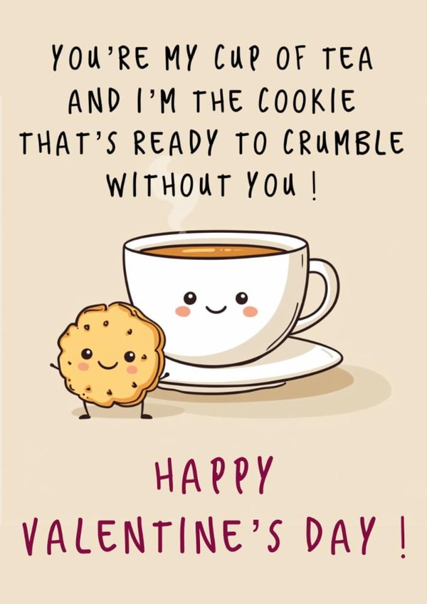 Cute Valentine's Day Card - Cup Of Tea - Cookie created by Lili's Papers Co.