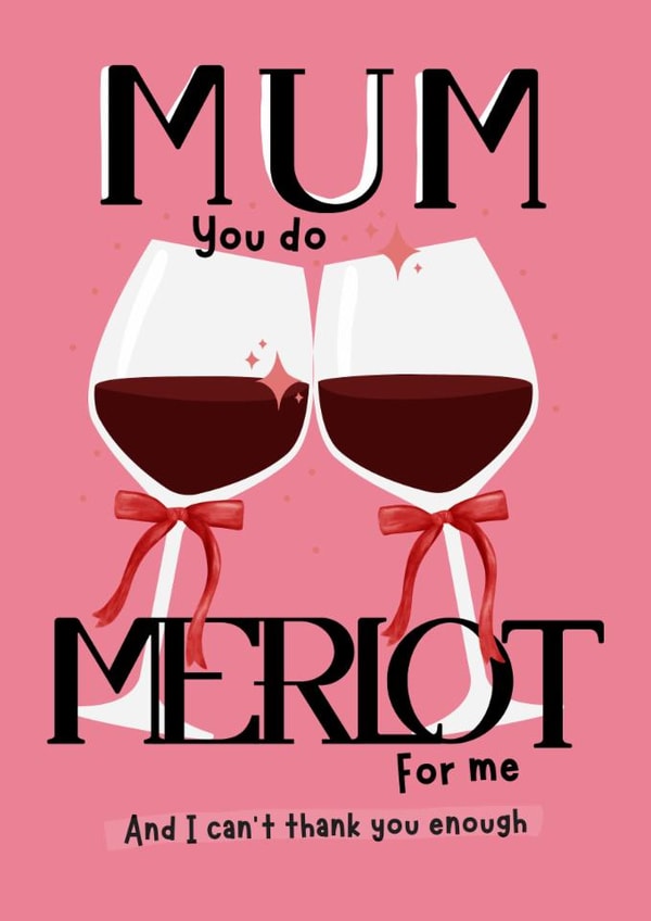 Funny Mother's Day Card - Merlot created by original fox designs