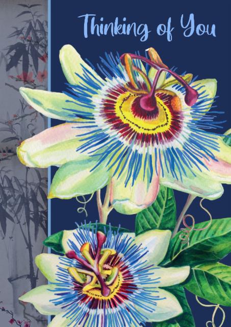 Pretty Thinking Of You Card - Passion Flower | thortful