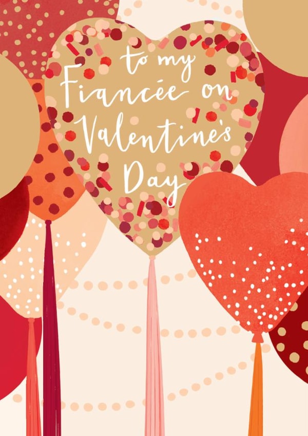 Classic Valentine's Day Card - For Fiancée - Heart Balloons created by Louise Tiler