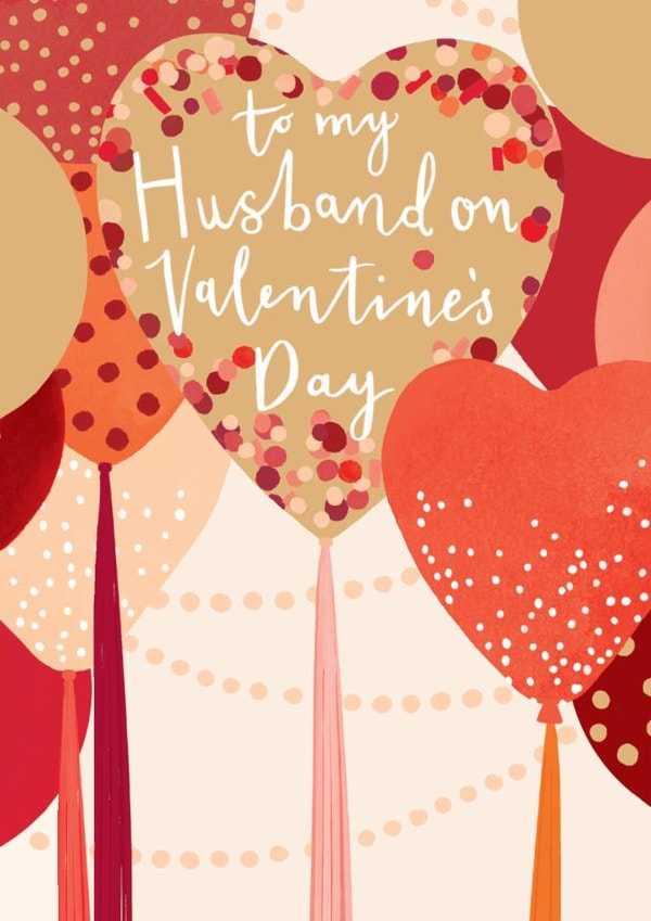 Classic Valentine's Card - For Husband - Heart Balloons created by Louise Tiler