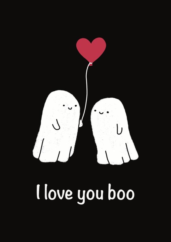 Cute Halloween Card - Ghosts - I Love You Boo created by Bianca Crew Designs