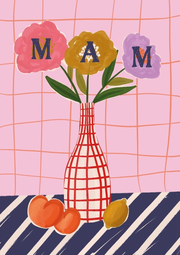 Pretty Mother's Day Card - Mam - Floral Vase created by Jessie Maeve Studio