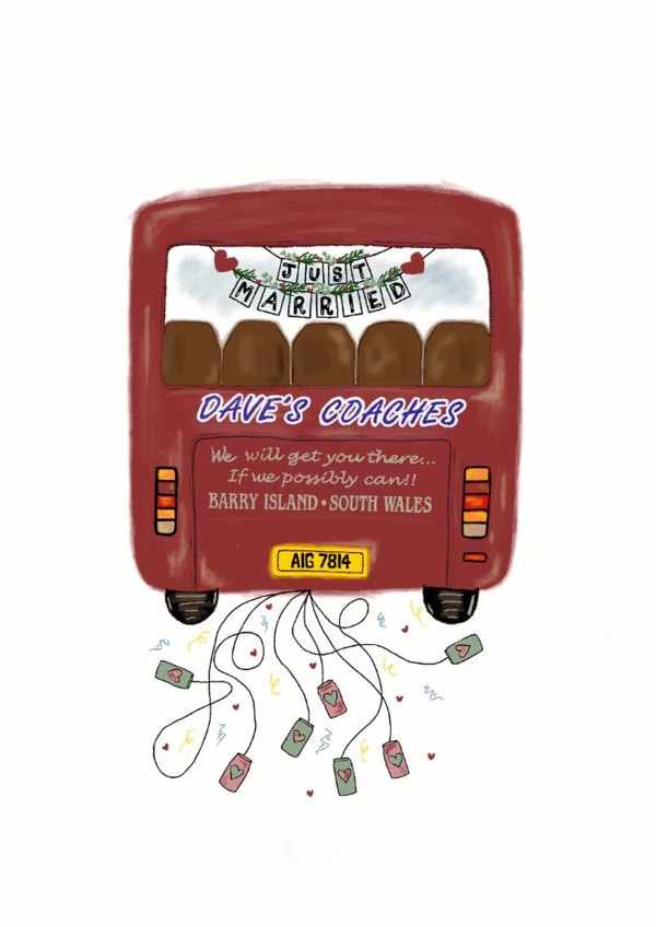 Funny Gavin and Stacy ‘Just Married’ Congratulations wedding card created by 25Seven