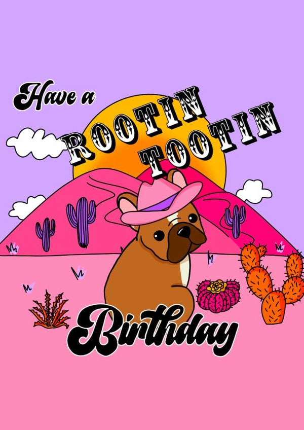 Cute Birthday Greetings Card for French Bulldog Lover created by Natalie Tuck