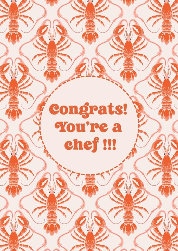 Chef Celebration Design with Lobster Pattern created by Elisabeth Cölfen