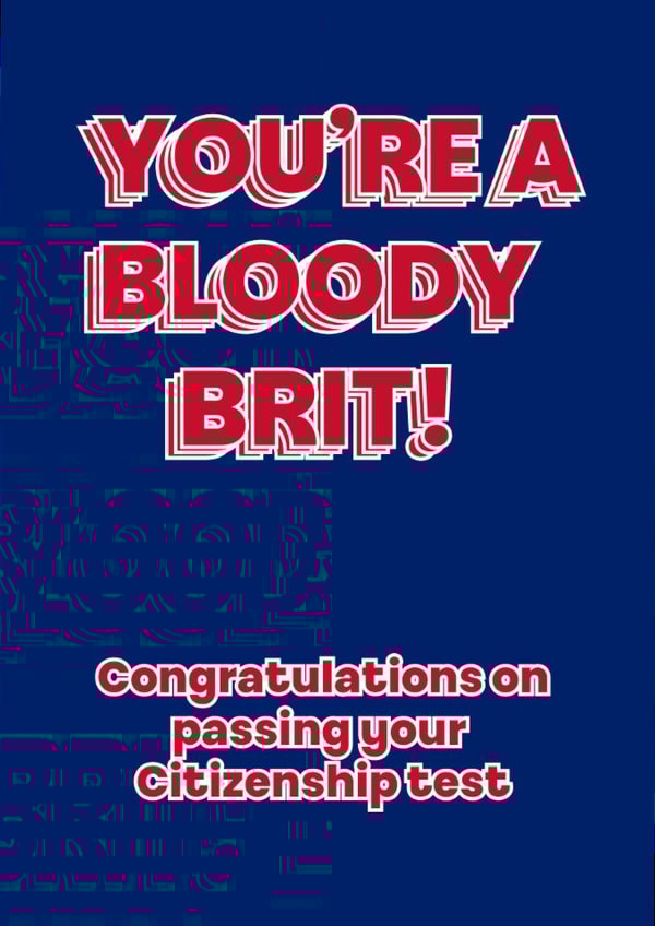 Congratulations card – British Citizen Test created by AG cards