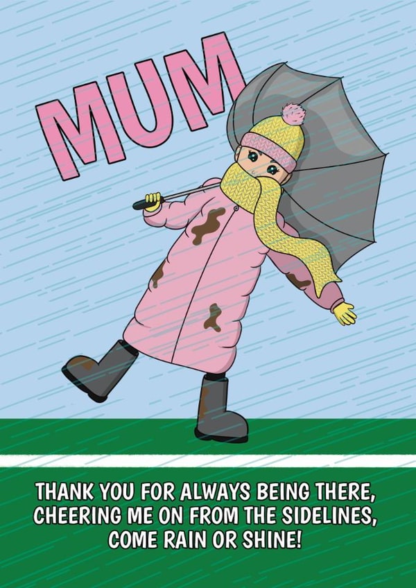 Cute Mother's Day Card - Thank You For Always Cheering Me On - Football created by @Cupsie's Creations