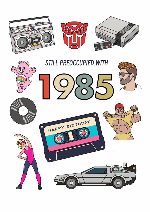 Fun Birthday Card - 40th - 1985 created by That Little Map Shop