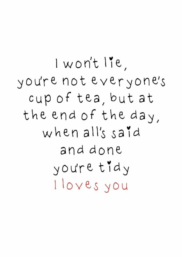 Cute Anniversary/Valentine's Day Card - Nessa - At The End Of The Day, I Loves You created by Little Prints Fred Designs