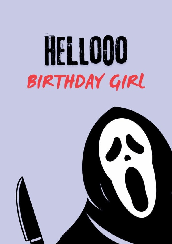 Fun Scream Birthday Card - For Her - Ghostface created by PopCult Designs