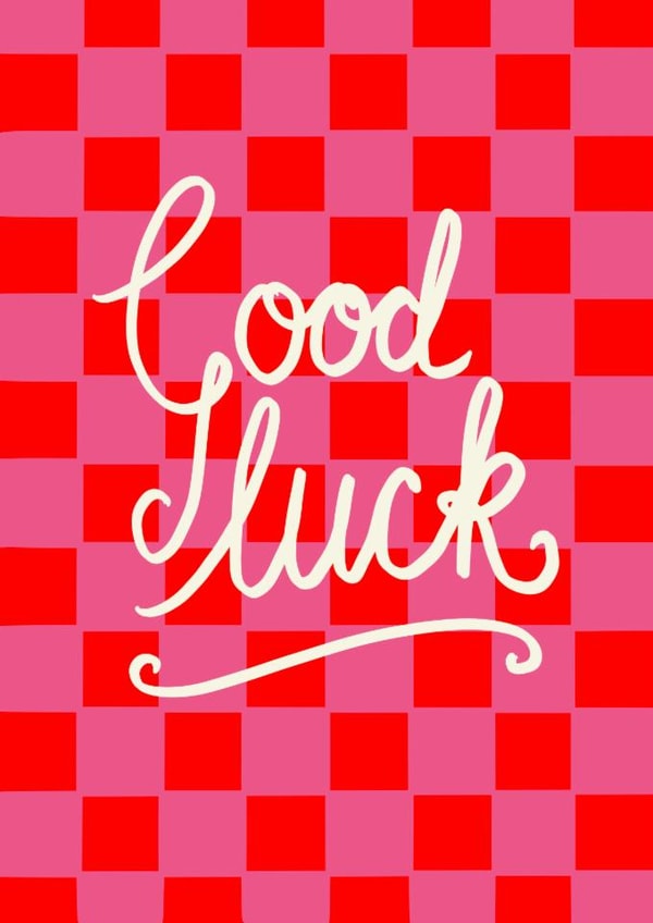 Fun Good Luck Card - Bright Checkerboard created by Kavita