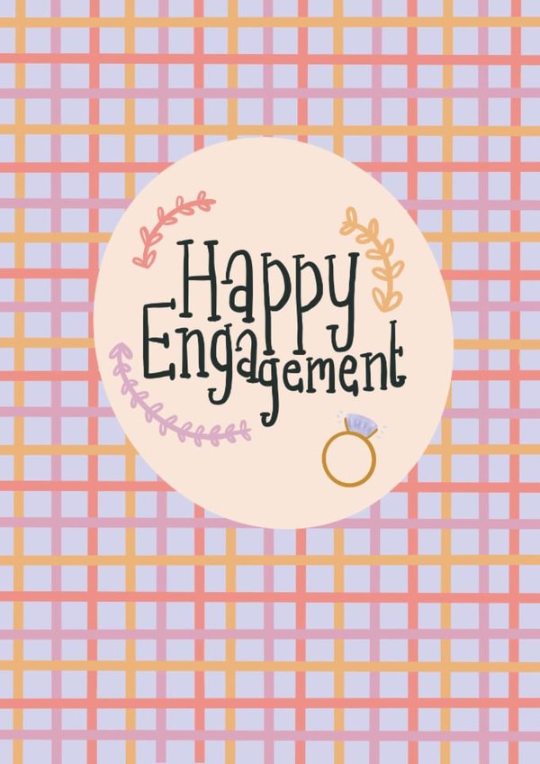 Cute Engagement Card - Check Design created by Kavita