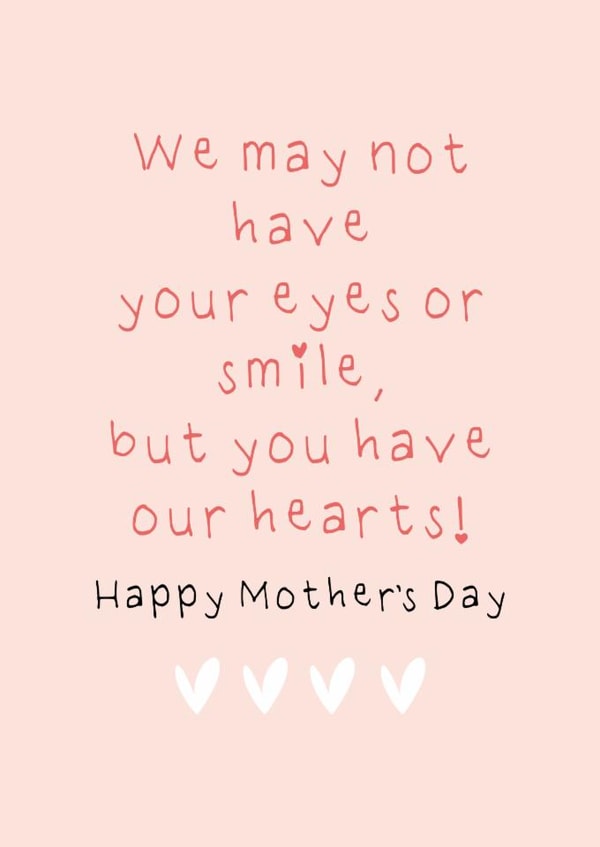 Cute Mother's Day Card - For Stepmum Or Mother Figure - Hearts created by Little Prints Fred Designs