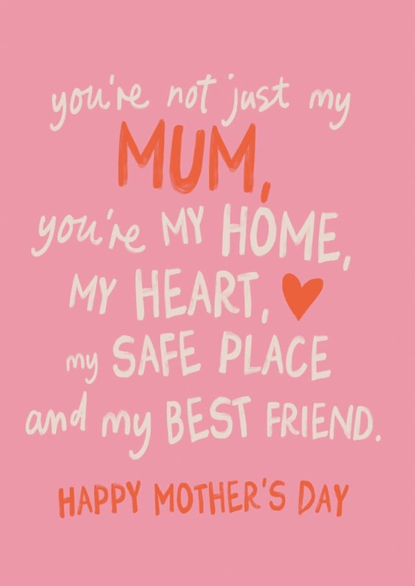 Heartfelt Mother's Day Card - For Mum - Not Just My Mum created by Sweetlove Press